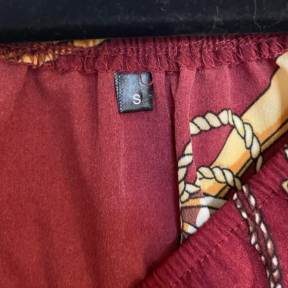 NWOT Burgundy and Gold Romper - Picture 5 of 5